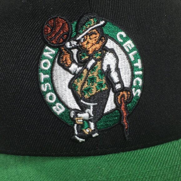 Boston Celtics Snapback Hat Mitchell & Ness Side Core 2.0 Black Green Polyester - Picture 9 of 9